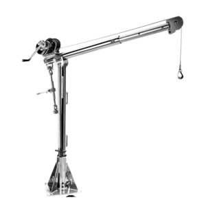 Thern Portable Stainless Steel Lifting Davit Crane Commander 5PT10S-M3+ with Spur Gear Manual Winch and Base - up to 544kg WLL