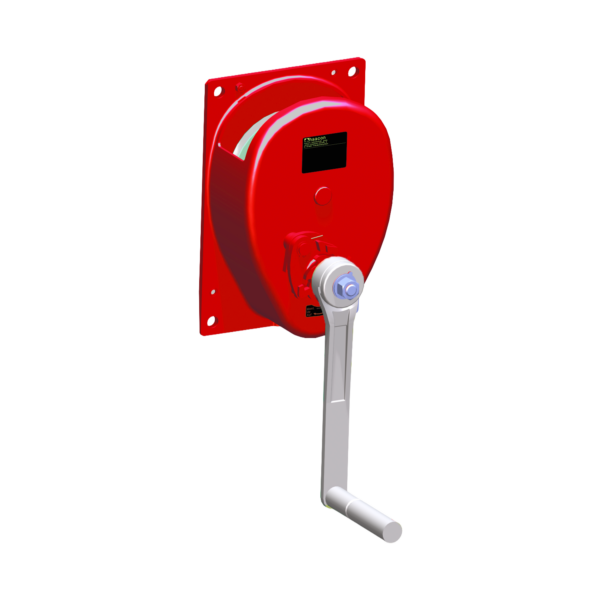 Haacon Type 220 wall mounted hand winch powder coated red hand winch